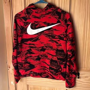boys red & black nike hoodie